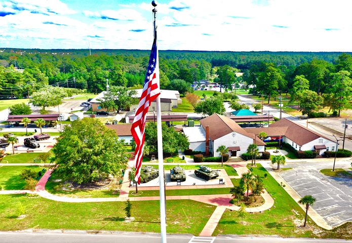 An aerial view of the US Army Basic Combat Training Museum.